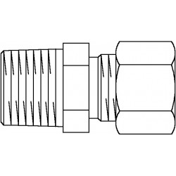 Ofix-Oil złączka z pierścieniem twardym z mosiądzu, złaczka prosta, R 3/8 x 12 mm